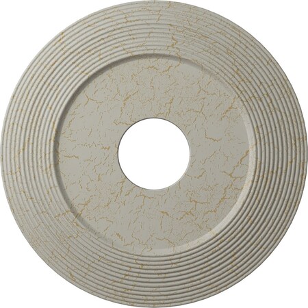 Ekena Millwork Adonis Ceiling Medallion (Canopies up to 10 1/4"), 16 1/8"OD x 3 5/8"ID x 1"P, Pot of Cream Crackle CM16ADPCC